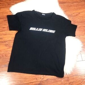 Billie Eilish Black Cotton Boxy Graphic Tshirt